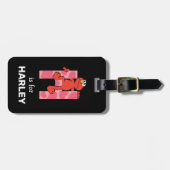 エルモ文字 | Hハート ラゲッジタグ (正面横)