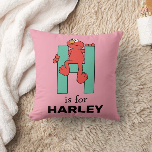 エルモ文字 | H緑 クッション (ブランケット)