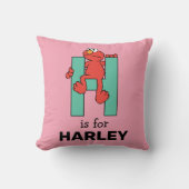 エルモ文字 | H緑 クッション (正面)