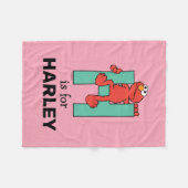 エルモ文字 | H緑 フリースブランケット (正面(横))