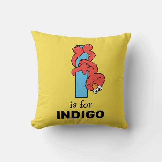 エルモ文字 | I Blue クッション (正面)