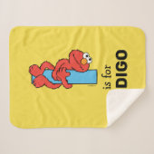 エルモ文字 | I Blue シェルパブランケット (正面(横))