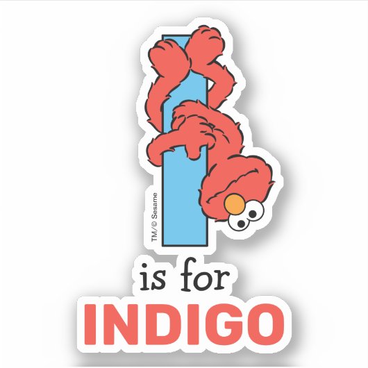 エルモ文字 | I Blue シール (正面)