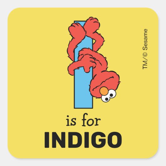 エルモ文字 | I Blue スクエアシール (正面)
