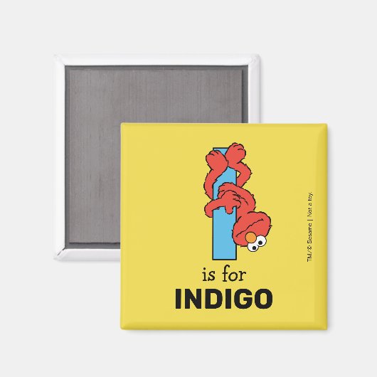 エルモ文字 | I Blue マグネット (正面/裏面)