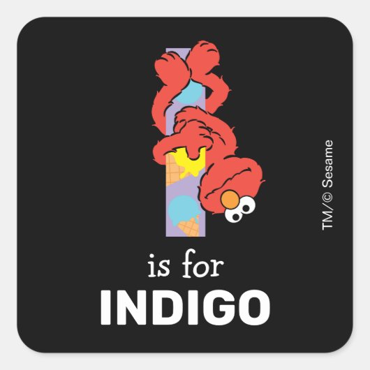 エルモ文字 | I I Ice Cream スクエアシール (正面)