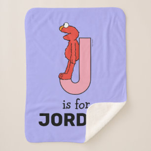 エルモ文字   J Pink シェルパブランケット