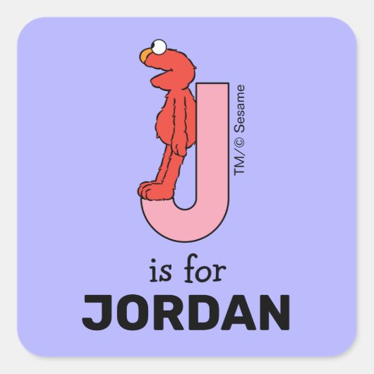 エルモ文字 | J Pink スクエアシール (正面)