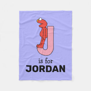 エルモ文字   J Pink フリースブランケット