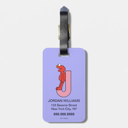 エルモ文字 | J Pink ラゲッジタグ (裏面縦)