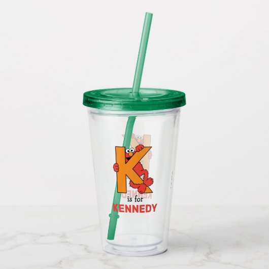 エルモ文字 | Kオレンジ アクリルタンブラー (裏面)