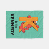 エルモ文字 | Kオレンジ フリースブランケット (正面(横))