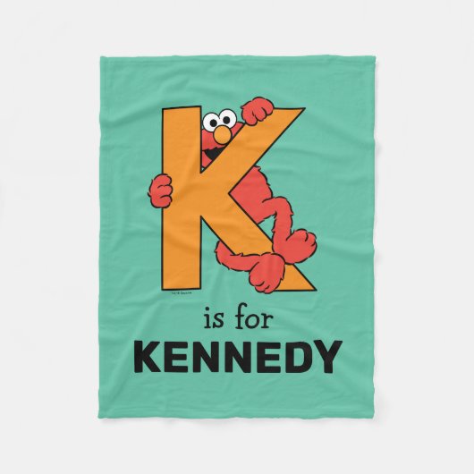 エルモ文字 | Kオレンジ フリースブランケット (正面)