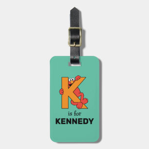 エルモ文字   Kオレンジ ラゲッジタグ