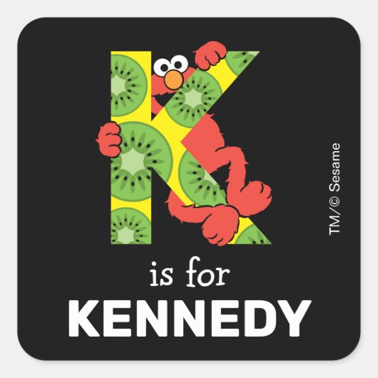 エルモ文字 | K Kiwi スクエアシール (正面)