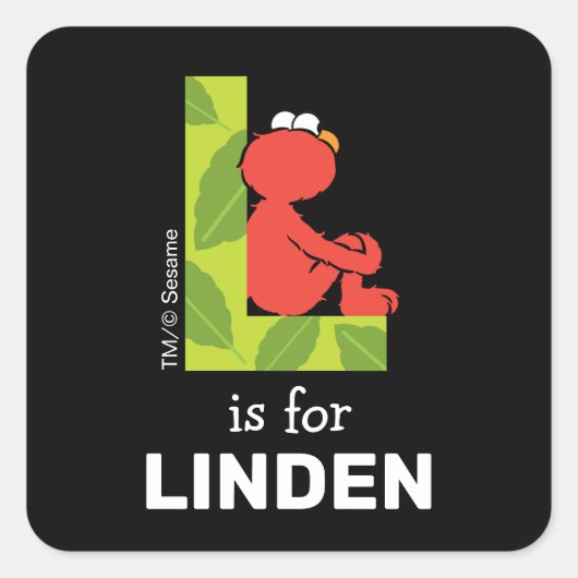 エルモ文字 | Lリーフ スクエアシール (正面)