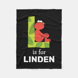 エルモ文字   Lリーフ フリースブランケット