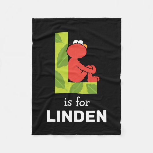 エルモ文字 | Lリーフ フリースブランケット (正面)