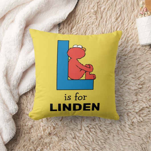 エルモ文字 | L青 クッション (ブランケット)