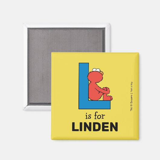 エルモ文字 | L青 マグネット (正面/裏面)