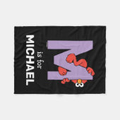 エルモ文字 | M紫 フリースブランケット (正面(横))