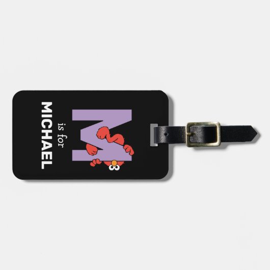 エルモ文字 | M紫 ラゲッジタグ (正面横)