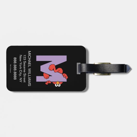 エルモ文字 | M紫 ラゲッジタグ (裏面横)