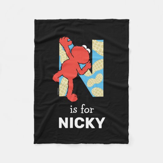 エルモ文字 | Nナット フリースブランケット (正面)