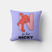 エルモ文字 | Nピンク クッション (正面)