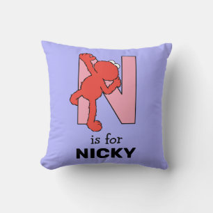 エルモ文字   Nピンク クッション