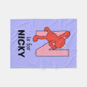 エルモ文字 | Nピンク フリースブランケット (正面(横))