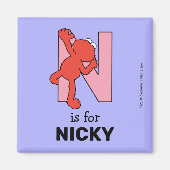 エルモ文字 | Nピンク マグネット (正面)