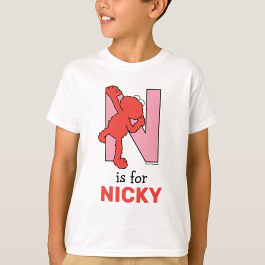 エルモ文字 | Nピンク Tシャツ (正面)