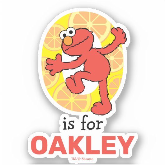 エルモ文字 | Oオレンジ シール (正面)