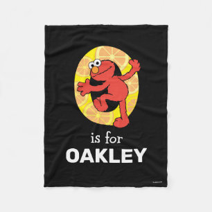 エルモ文字   Oオレンジ フリースブランケット