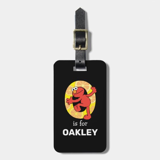 エルモ文字 | Oオレンジ ラゲッジタグ (正面縦)