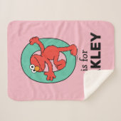 エルモ文字 | Oティール(緑がかった色) シェルパブランケット (正面(横))