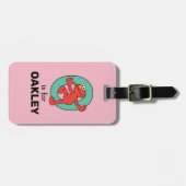 エルモ文字 | Oティール(緑がかった色) ラゲッジタグ (正面横)