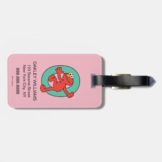 エルモ文字 | Oティール(緑がかった色) ラゲッジタグ (裏面横)