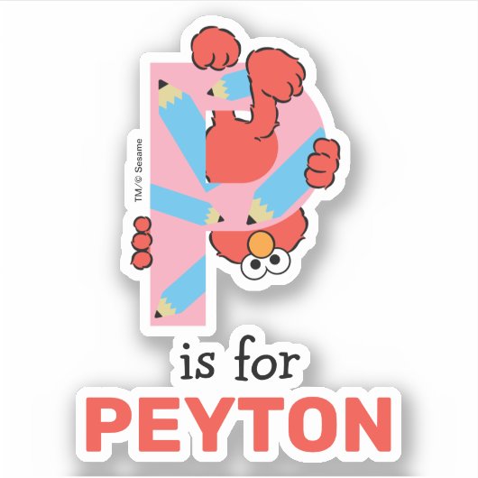 エルモ文字 | P鉛筆 シール (正面)