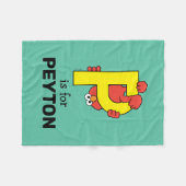 エルモ文字 | P黄 フリースブランケット (正面(横))