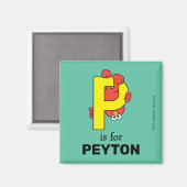 エルモ文字 | P黄 マグネット (正面/裏面)