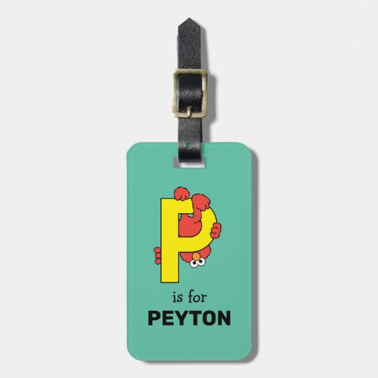 エルモ文字 | P黄 ラゲッジタグ (正面縦)