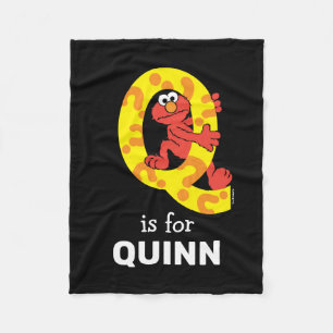 エルモ文字   Q疑問符 フリースブランケット
