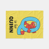 エルモ文字 | Q青 フリースブランケット (正面(横))