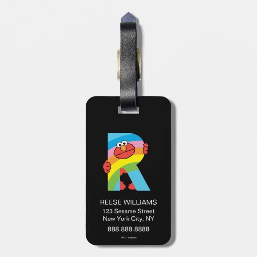 エルモ文字 | R虹 ラゲッジタグ (裏面縦)