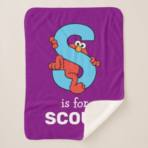 エルモ文字   S青 シェルパブランケット
