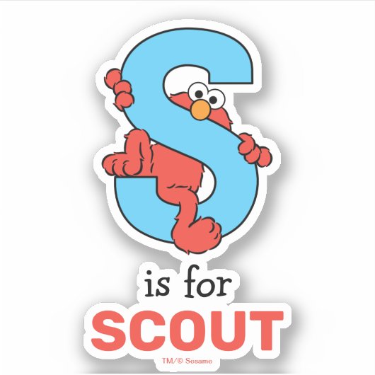 エルモ文字 | S青 シール (正面)