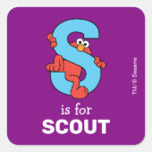 エルモ文字 | S青 スクエアシール (正面)