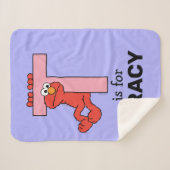 エルモ文字 | Tピンク シェルパブランケット (正面(横))